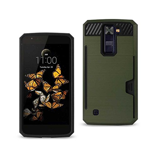 Reiko Slim Armor Hybrid-Schutzhülle für LG K8 / LG K350N, mit Kartenfach, Silikon, goldfarben, schwarz von Reiko