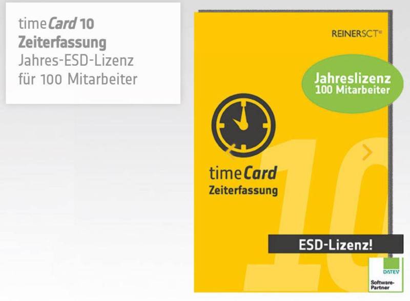 REINER SCT timeCard 10 Zeiterf. Erw. 100 MA 1 Jahr Laufzeit von Reiner SCT