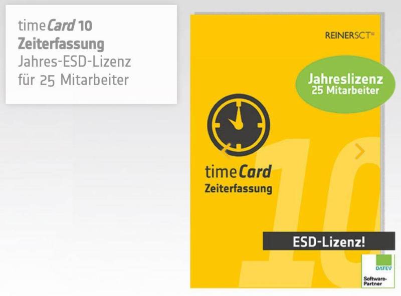 REINER SCT timeCard 10 Zeiterf. Erw. 25 MA 1 Jahr Laufzeit von Reiner SCT