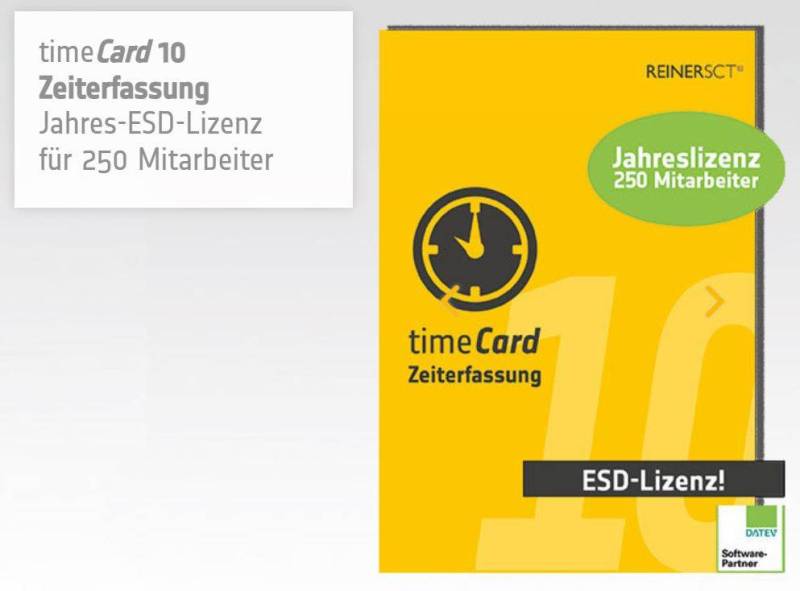 REINER SCT timeCard 10 Zeiterf. Erw. 250 MA 1 Jahr Laufzeit von Reiner SCT