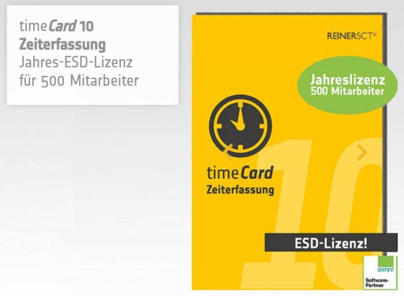 REINER SCT timeCard 10 Zeiterf. Erw. 500 MA 1 Jahr Laufzeit von Reiner SCT