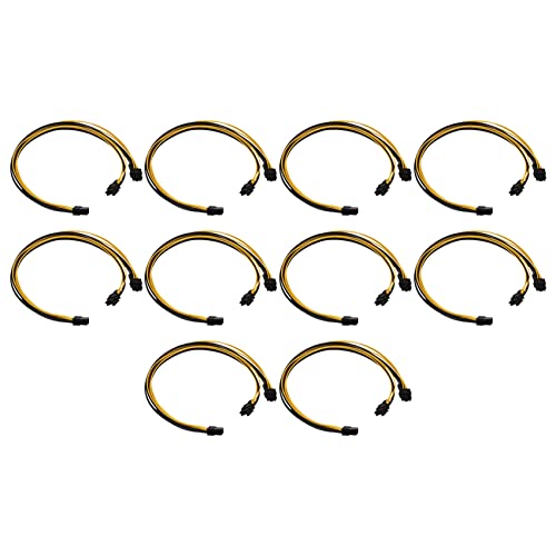 Reinscer 10X PCI-E PCI Express 6Pin Buchse Zu Dual Dual 2-Port 8Pin (6 + 2Pin) Stecker F/M Adapter GPU Grafikkarte Netzkabel von Reinscer