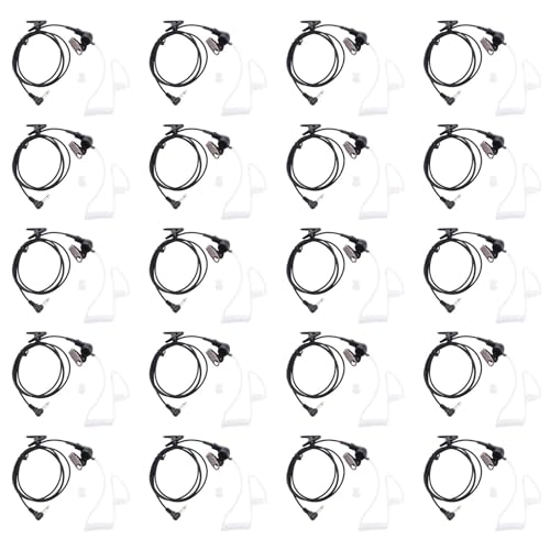 Reinscer 20X Straight Hoeren Sie Nur Transparent Flexible Acoustic Tube Ohrhoerer 3,5 mm Kopfhoerer Headset Mono Jack Fuer Walkie-Talkie von Reinscer