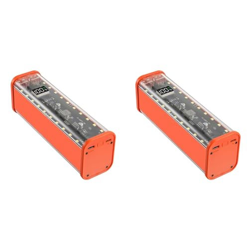 Reinscer 2X 8 Steckplätze 18650 DIY Power Bank Case Schnelllade-Powerbank Case Große Kapazität Digitalanzeige Batteriespeicher Orange von Reinscer