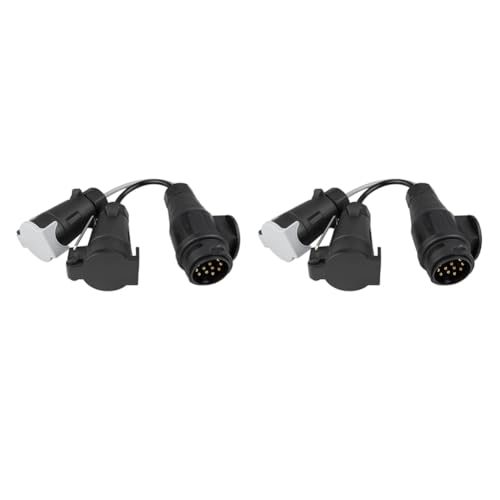Reinscer 2X Abschleppen Adapter 13-Poliger Stecker Auf 7-Polige 12N + 12S Steckdose Anhänger Kupplung Adapter Kabel für Anhänger, Wohnwagen von Reinscer
