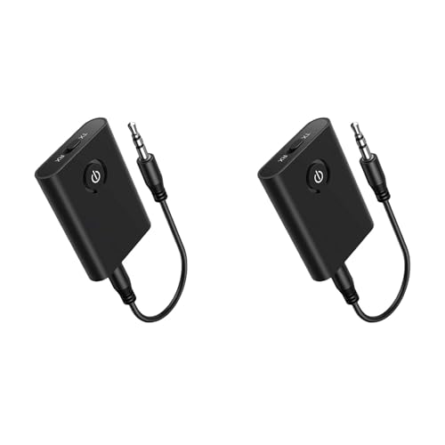 Reinscer 2X Bluetooth 5.3-Adapter für Flugzeug zu 2 Kabellosen Kopfhörern, 3,5-Mm-Klinkenstecker, In-Flight-Bluetooth-Sender, Empfänger für Fernseher von Reinscer