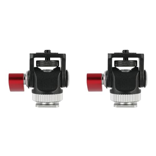 Reinscer 2X Mini-Monitorhalterung, Stativkopf, Kaltschuhadapter, Aluminiumlegierung, 1/4-Schraube für, Mikrofon, LED-Fülllichtlampe von Reinscer