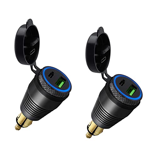 Reinscer 2X Motorrad DIN Stecker Wasserdichtes Ladegerät Ein QC3.0 USB Ladegerät & Typ C 30W Netzteil Adapter Buchse Reinscer 2X Motorrad DIN Stecker Wasserdichtes Ladegerät Ein QC3.0 USB Ladegerät & Typ C 30W Netzteil Adapter Buchse von Reinscer