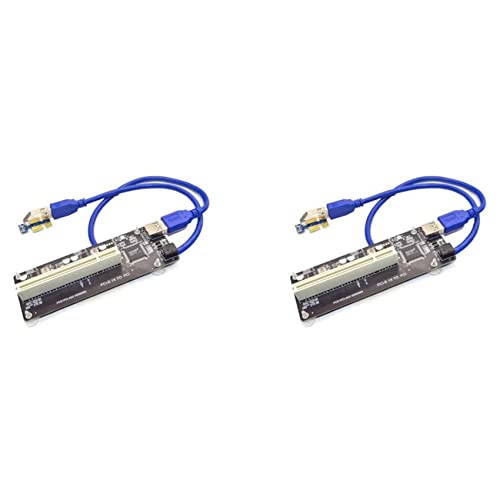 Reinscer 2X PCIE PCI-E PCI Express X1 zu PCI Riser Karte Bus Karte Hoch Effizienter Adapter Konverter USB 3.0 Kabel Für Desktop PC von Reinscer