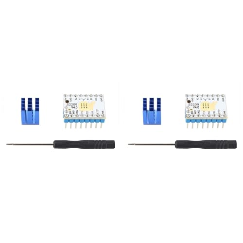 Reinscer 2X TMC2209 V4.0 Schrittmotortreiber, Leiser Betrieb für 3D-Drucker, 5,5-28 V, 2,8 A mit Kühlkörper, Verbesserte Mikroschritte von Reinscer
