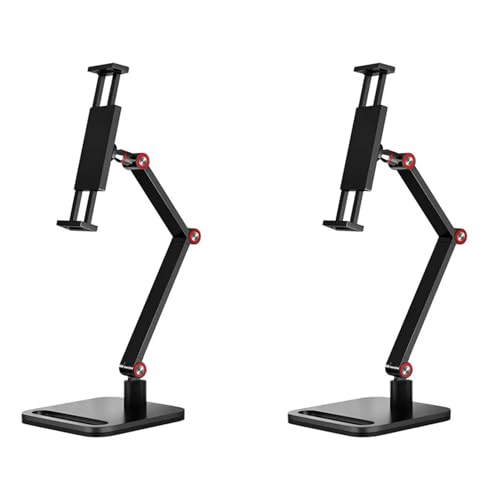 Reinscer 2X Tragbarer Monitorständer, Verstellbare 360°-Schwenkhalterung, Tablet-Halterung, Kompatibel mit Tablet-Desktop-Klemmständer von Reinscer