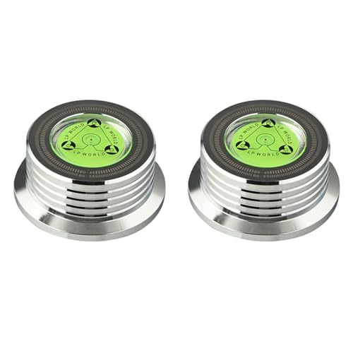 Reinscer 2X Universal 60Hz LP Vinyl Record Player Disc Turntable Stabilizer mit Level Aluminium Alloy Weight Clamp Silver von Reinscer