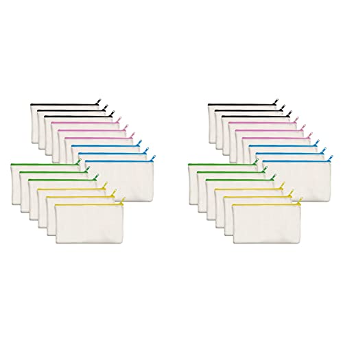 Reinscer 30 Packe Baumwoll Leinwand DIY Reißverschlusstaschen Beutel Federmäppchen Für Schminke Kosmetik Toiletten Artikel Stationäre Aufbewahrung Reinscer 30 Packe Baumwoll Leinwand DIY Reißverschlusstaschen Beutel Federmäppchen Für Schminke Kosmetik Toiletten Artikel Stationäre Aufbewahrung von Reinscer