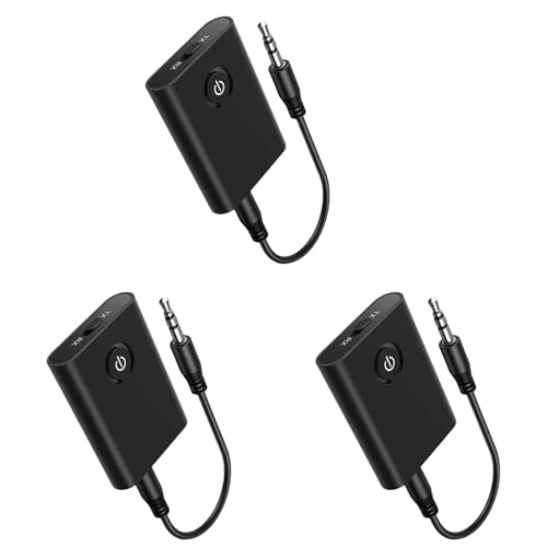 Reinscer 3X Bluetooth 5.3-Adapter für Flugzeug zu 2 Kabellosen Kopfhörern, 3,5-mm-Klinkenstecker, in-Flight-Bluetooth-Sender, Empfänger für Fernseher von Reinscer