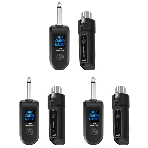 Reinscer 3X Neues Drahtloses Mikrofon, UHF Wireless XLR Sender und Empfänger für Dynamische Mikrofone, Audiomixer, PA-Systeme von Reinscer