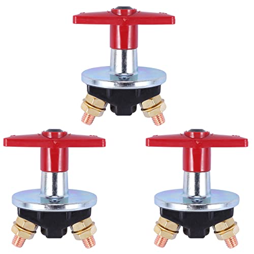 Reinscer 4X 1500 Ampere Batterie Trenn Schalter mit Festem Schlüssel, Trenn Schalter 12 V / 24 V, Elektrischer Hoch Leistungs Schalter von Reinscer