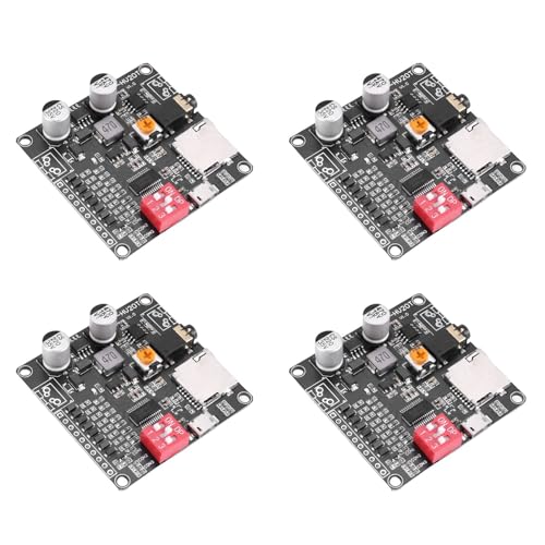 Reinscer 4X DY-HV20T 12V / 24V-Netzteil10W / 20W Sprachwiedergabemodul UnterstüTzt Micro-SD-Karte MP3-Musik-Player für von Reinscer