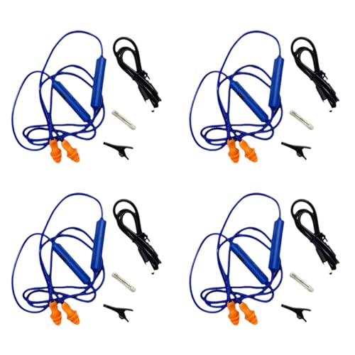 Reinscer 4X Ohrstöpsel Bluetooth-Kopfhörer für die Arbeit, Geräuschunterdrückung, Gehörschutz, Baustellen, Laute Orte, Blau von Reinscer