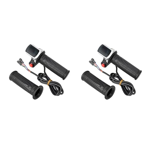Reinscer 4x Universeller Elektrischer Fahrradgashebel mit LCD-Display-Griffgashebel für 36-V-Drehgas-Scooter-E-Bike-Teile von Reinscer