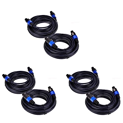 Reinscer 6 Paket 25 Ft Männliche Speakon zu Speakon Kabel, Professionelles 12 Gauge AWG Audio Kabel DJ Lautsprecher Kabel mit Dreh Verschluss von Reinscer