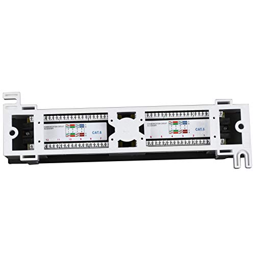 Reionppy Netzwerk-Werkzeug-Kit 12 Port Cat6 Panel RJ45 Netzwerk Wandhalterung Rack Mount Bracket von Reionppy