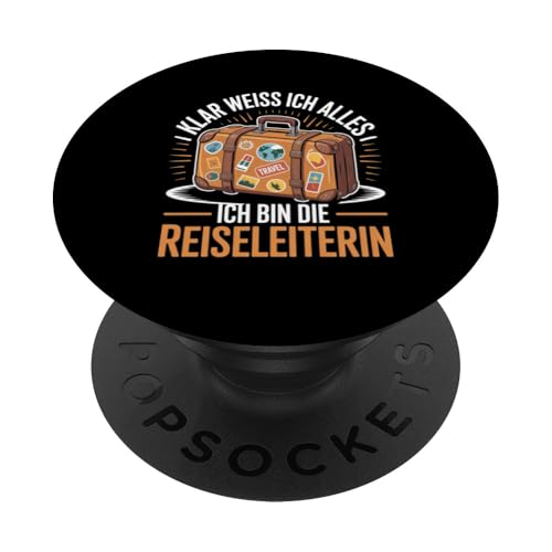 Klar Weiss Ich Alles Bin Die Reiseleiterin PopSockets Klebender PopGrip Klar Weiss Ich Alles Bin Die Reiseleiterin PopSockets Klebender PopGrip von Reiseleiter Tourismus Guide Underground Reisen