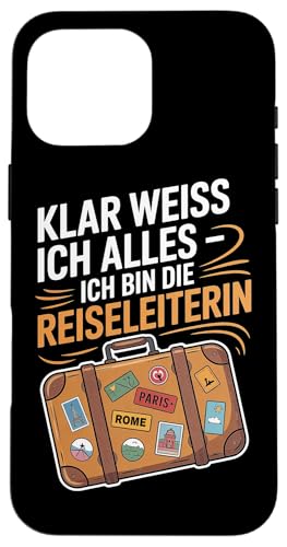 Klar Weiss Ich Alles Ich Bin Die Reiseleiterin Hülle für iPhone 16 Pro Max Klar Weiss Ich Alles Ich Bin Die Reiseleiterin Hülle für iPhone 16 Pro Max von Reiseleiter Tourismus Guide Underground Reisen