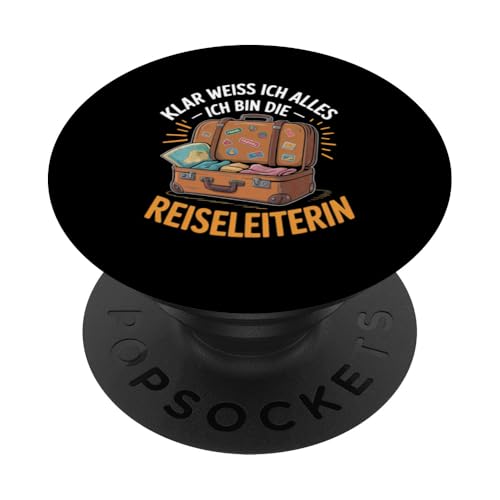 Klar Weiss Ich Alles Ich Bin Die Reiseleiterin PopSockets Klebender PopGrip Klar Weiss Ich Alles Ich Bin Die Reiseleiterin PopSockets Klebender PopGrip von Reiseleiter Tourismus Guide Underground Reisen