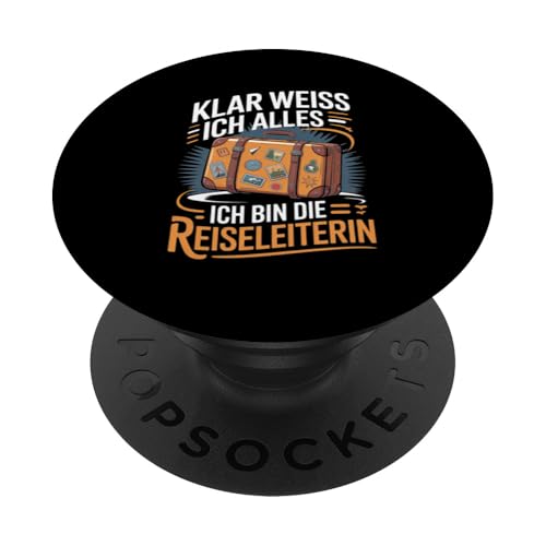 Klar Weiss Ich Alles Ich Bin Die Reiseleiterin PopSockets Klebender PopGrip Klar Weiss Ich Alles Ich Bin Die Reiseleiterin PopSockets Klebender PopGrip von Reiseleiter Tourismus Guide Underground Reisen