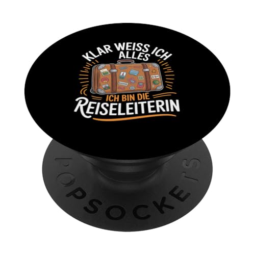 Klar Weiss Ich Alles Ich Bin Die Reiseleiterin PopSockets Klebender PopGrip Klar Weiss Ich Alles Ich Bin Die Reiseleiterin PopSockets Klebender PopGrip von Reiseleiter Tourismus Guide Underground Reisen