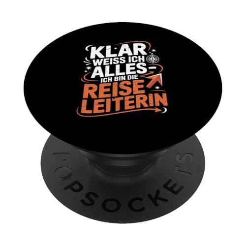Klar Weiss Ich Alles Ich Bin Die Reiseleiterin PopSockets Klebender PopGrip Klar Weiss Ich Alles Ich Bin Die Reiseleiterin PopSockets Klebender PopGrip von Reiseleiter Tourismus Guide Underground Reisen