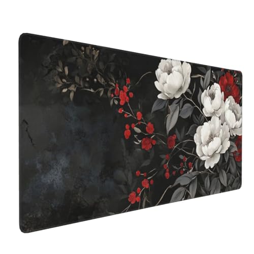 Mauspad XXL 700x400mm Gaming Mauspad Große Mousepad XXL Wasserdicht Rutschfeste Verbessern Sie Geschwindigkeit Genauigkeit Gummi Langlebige - Für Zuhause, Büro, Computer Rote weiße Pfingstrose A1358 Mauspad XXL 700x400mm Gaming Mauspad Große Mousepad XXL Wasserdicht Rutschfeste Verbessern Sie Geschwindigkeit Genauigkeit Gummi Langlebige - Für Zuhause, Büro, Computer Rote weiße Pfingstrose A1358 von Reisvx
