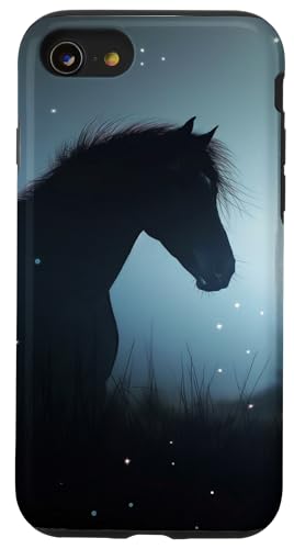 Hülle für iPhone SE (2020) / 7 / 8 Pferd Sterne Nachthimmel Pferde Mädchen von Reiten Pferdefan Pferdeliebhaber Pferdemotiv