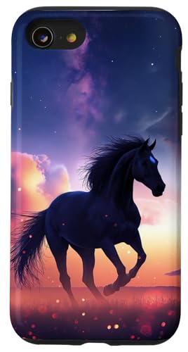 Hülle für iPhone SE (2020) / 7 / 8 Pferd mit Sternen Pferde Mädchen von Reiten Pferdefan Pferdeliebhaber Pferdemotiv