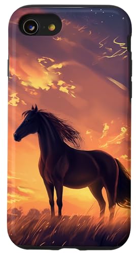 Hülle für iPhone SE (2020) / 7 / 8 Pferd mit Sternen Pferde Mädchen von Reiten Pferdefan Pferdeliebhaber Pferdemotiv