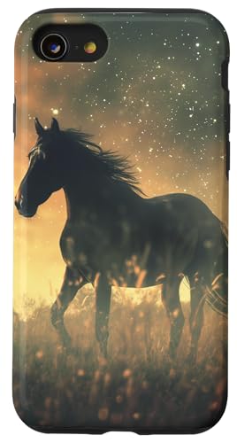 Hülle für iPhone SE (2020) / 7 / 8 Pferd mit Sternen Pferde Mädchen von Reiten Pferdefan Pferdeliebhaber Pferdemotiv