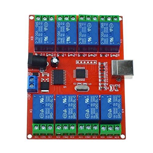 1/2/4/8 Kanal USB Steuerschalter 10A PC Programmierbare Computer Steuerrelais Modul Steuerschalter USB Treiber Smart Controller PC (24V 8-Kanal) von Reland Sun