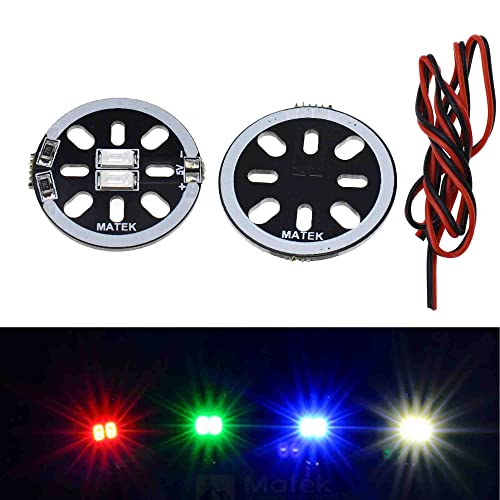2 Stück / Charge LED X2/5V Motor Mount Light for 1806 2204 2206 Multicopters Red Blue Green White F19239/42 Board Module W/Kabel (weiß) von Reland Sun