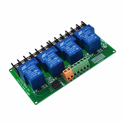 Relaismodul, 30 A, 1, 2, 4 Kanäle, hoher niedriger Pegel, mit Optokoppler, Isolationslast, DC 30 V AC, 250 V, 30 A, für SPS-Automatisierungsausrüstung, industrielle Steuerung (4-Kanal, 12 V) von Reland Sun