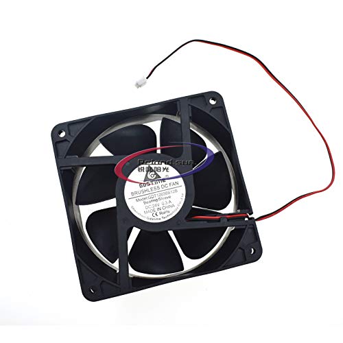 Reland Sun 120 mm 12 cm 12038 Kühlventilator 120 mm x 120 mm x 38 mm Computergehäuseventilator 12 V 24 V 48 V Kugelkühlung Kühler (12 V Öl) von Reland Sun