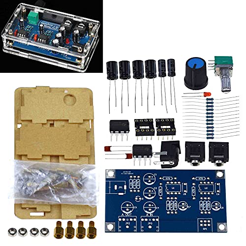 Reland Sun 47 HIFI NE5532 Kopfhörer-Verstärker, DIY-PCB-Verstärker, mit transparentem Gehäuse, 1 Netzteil DC 12-18 V von Reland Sun