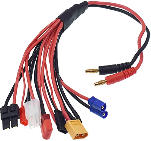Reland Sun 8-in-1-Adapter-Verteilerkabel für Multi auf 4,0 mm Bananenstecker für TRX EC3 JST XT60 T- Dean DIY Bare Wire von Reland Sun