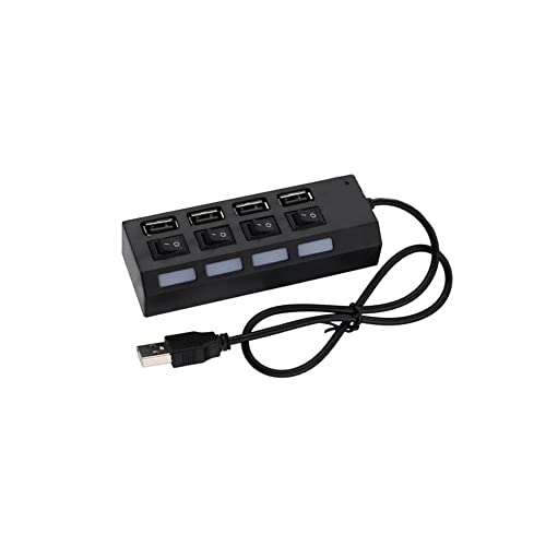 USB Hub LED USB 2.0 Adapter Hub Multi USB Splitter mit Schalter (4 Ports mit Schalter) von Reland Sun