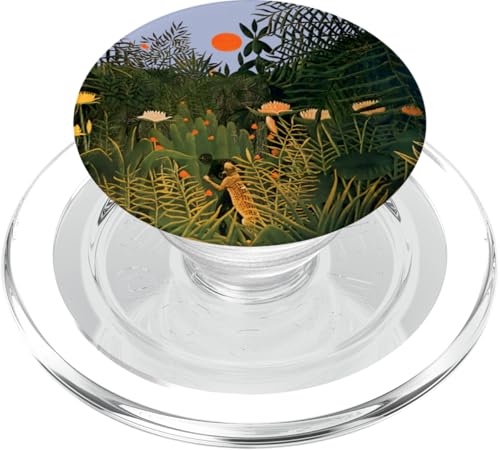 Mann von Henri Rousseau angegriffen (1910) PopSockets PopGrip für MagSafe von RelaxArtWorld