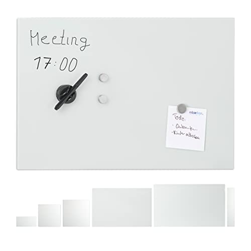 Relaxdays Glas-Magnetboard 60 x 40 cm, beschreibbar, Memboard, 3 Magneten, Sicherheitsglas, Magnettafel, weiß Relaxdays Glas-Magnetboard 60 x 40 cm, beschreibbar, Memboard, 3 Magneten, Sicherheitsglas, Magnettafel, weiß von Relaxdays