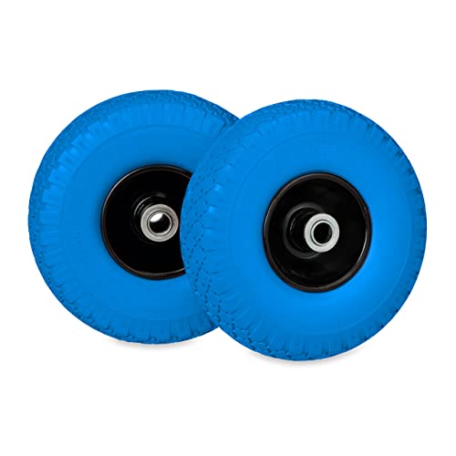 Relaxdays Schubkarrenrad 3.00-4, 2er Set, PU Vollgummi, Stahlfelge, pannensicheres Sackkarrenrad, 100 kg, schwarz/blau Relaxdays Schubkarrenrad 3.00-4, 2er Set, PU Vollgummi, Stahlfelge, pannensicheres Sackkarrenrad, 100 kg, schwarz/blau von Relaxdays