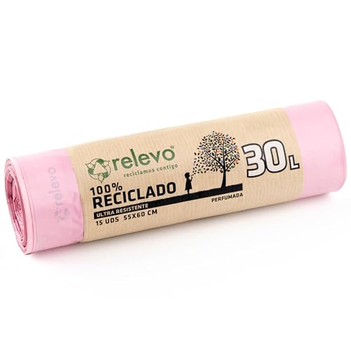 Relevo 15 Stück Müllbeutel 30 Liter - Parfümiert 100% Recycelt und Strapazierfähig Relevo 15 Stück Müllbeutel 30 Liter - Parfümiert 100% Recycelt und Strapazierfähig von Relevo