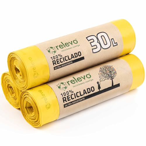 Relevo 45 Stück Abfallsäcke 30 Liter - 100% Recycelt und Strapazierfähig Relevo 45 Stück Abfallsäcke 30 Liter - 100% Recycelt und Strapazierfähig von Relevo