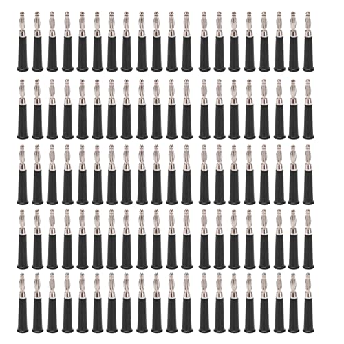 100Pcs 4mm Banana Plug Connector Set | Welding Type for Machine Equipment/Electronic Instruments | Brass + ABS + Zinc Alloy, 30V AC / 60V DC, Up to 19A | Model J.10010 (Black) von Reliant Jazzy