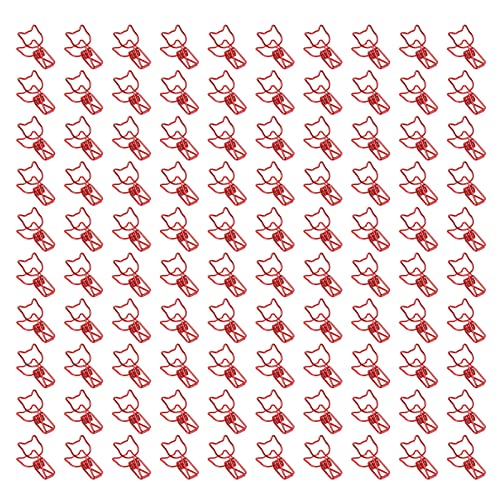 100Pcs Kitten Fastener Clips | Cute Animal Style Strong Clamping | Hollow Out Cat Clips for Notes/Papers/Clothes | Sturdy Metal (Red) von Reliant Jazzy